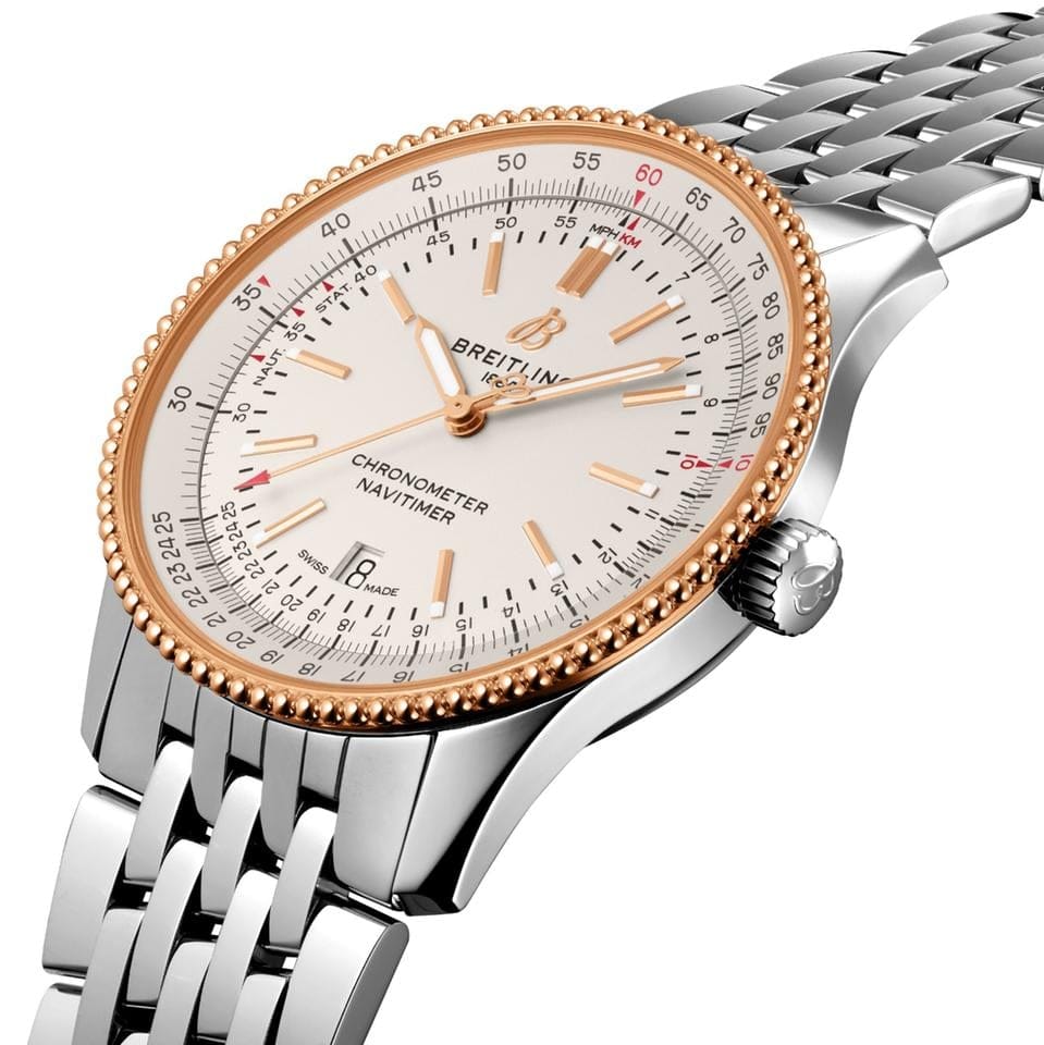 Breitling Navitimer U17326 Navitimer 41 18k Rose Gold Stainless Steel Automatic Mens Watch