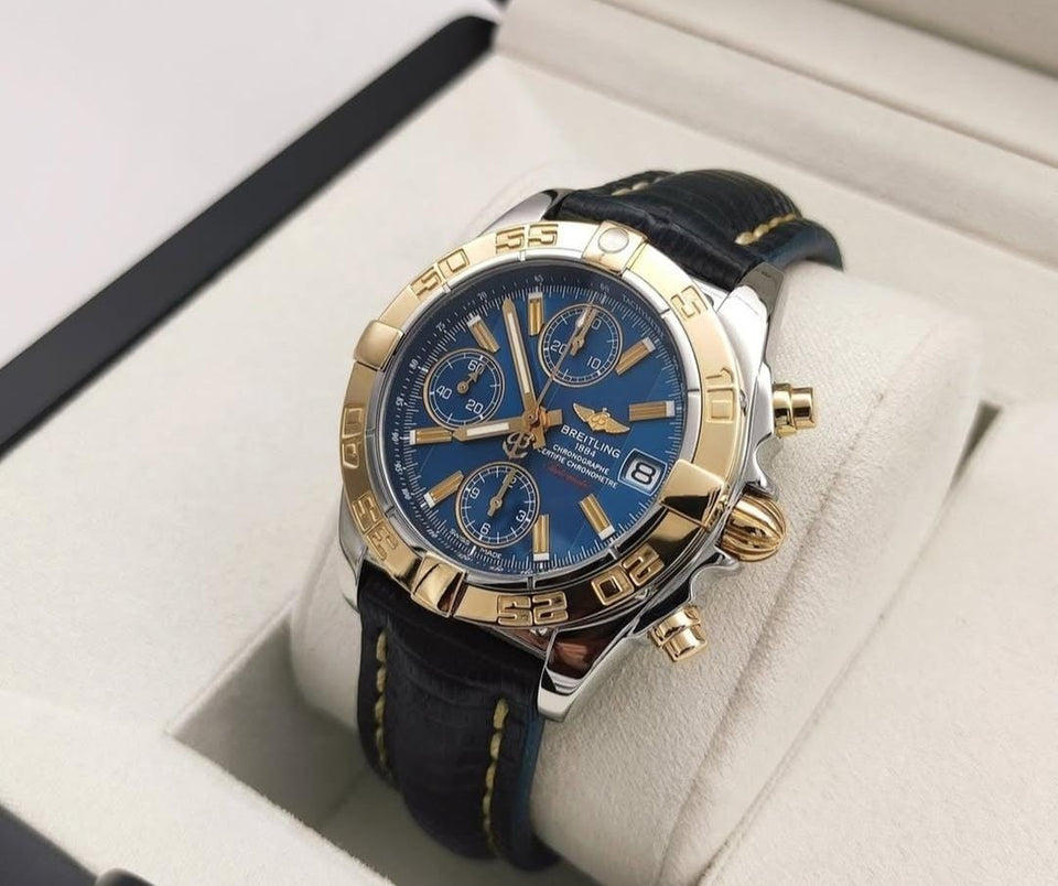 Breitling Chrono Galactic Chronomat Galactic Acciaio Oro Full Set da Collezione Revisionato