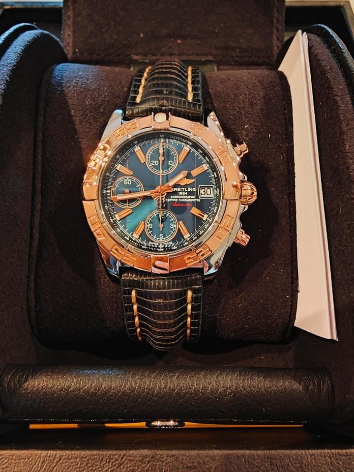 Breitling Chrono Galactic Chronomat Galactic Acciaio Oro Full Set da Collezione Revisionato