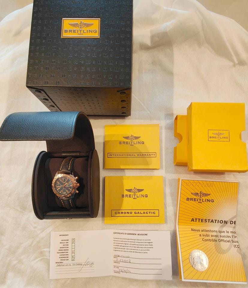 Breitling Chrono Galactic Chronomat Galactic Acciaio Oro Full Set da Collezione Revisionato