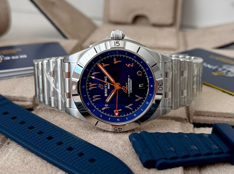 Breitling Chronomat GMTMalaysia Edition Blue Arabic Dial 2026 Unworn Complete Set