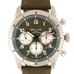 Breitling Aviator 8 B01 Chrono 43mm Steel on Strap Green B+P 2022 NEW