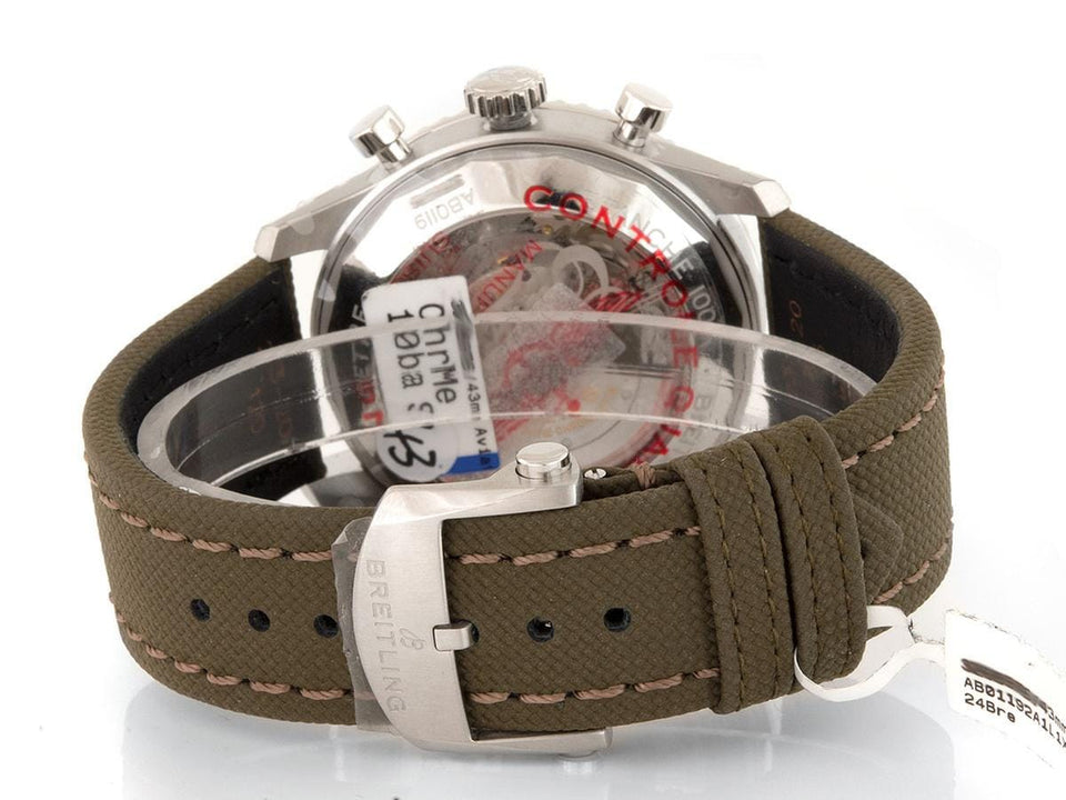 Breitling Aviator 8 B01 Chrono 43mm Steel on Strap Green B+P 2022 NEW