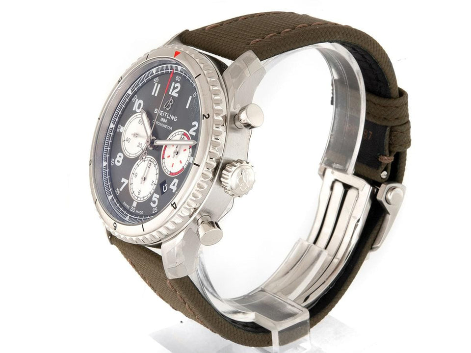 Breitling Aviator 8 B01 Chrono 43mm Steel on Strap Green B+P 2022 NEW