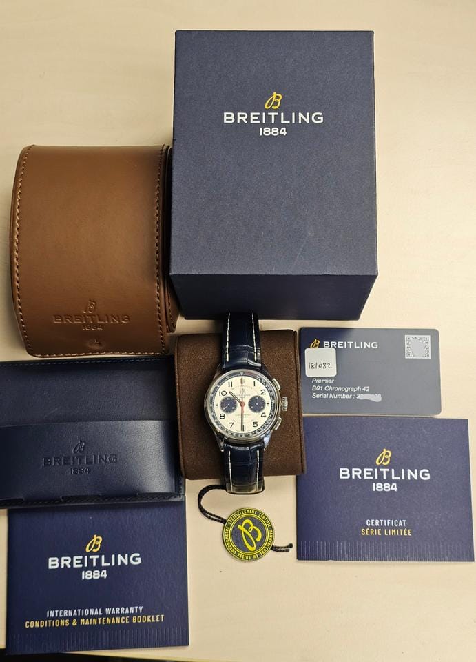 Breitling for Bentley Premier B01 Chronograph 42 Bentley Mulliner - Box & Papers 2025 Unworn - White Dial