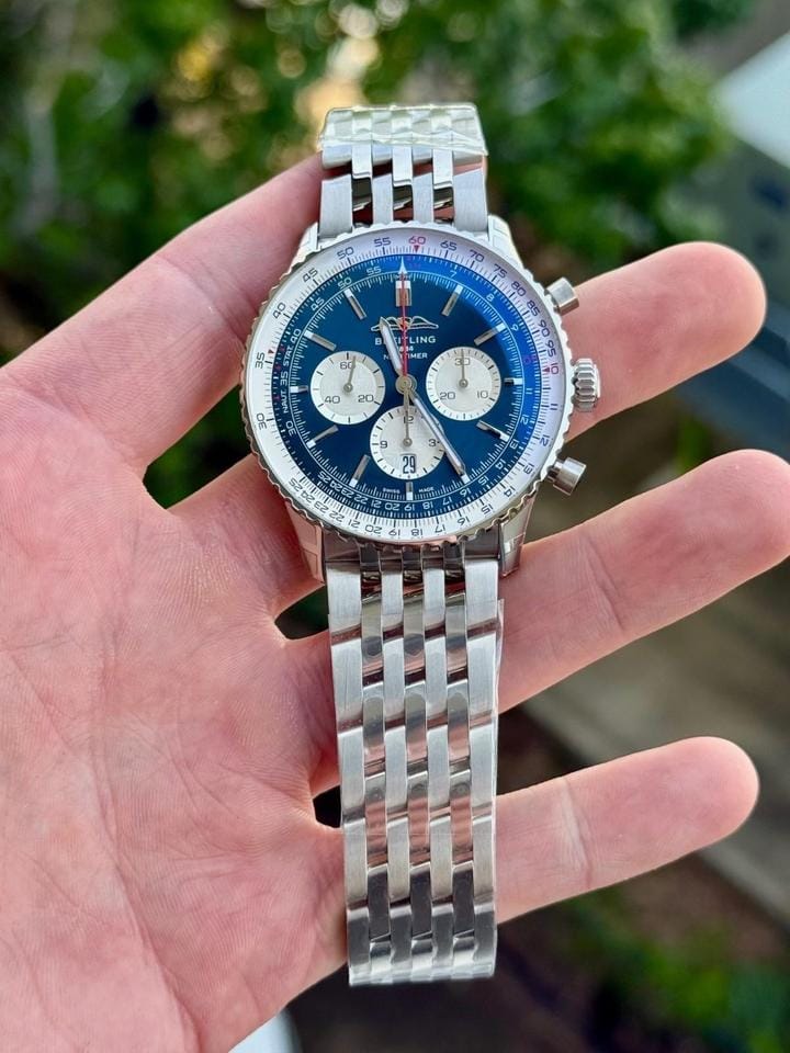 Breitling Navitimer 1 B01 Chronograph2025 Breitling Navitimer B01 Chronograph Ab0137 Blue 46mm W Box & Papers