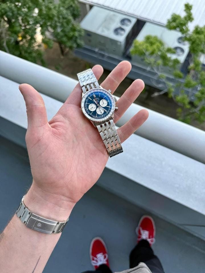 Breitling Navitimer 1 B01 Chronograph2025 Breitling Navitimer B01 Chronograph Ab0137 Blue 46mm W Box & Papers