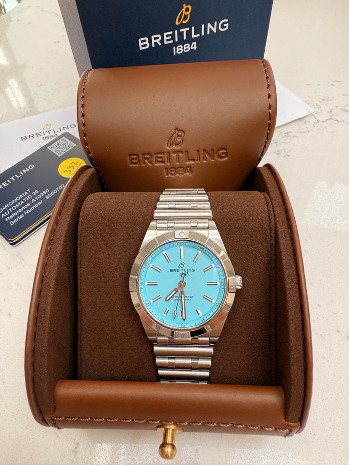 Breitling Chronomat 36 AUTOMATIC 36 CARIBBEAN LIMITED EDITION TIFFANY BLUE FULL SET - LIMITED EDITION ONE OF 100