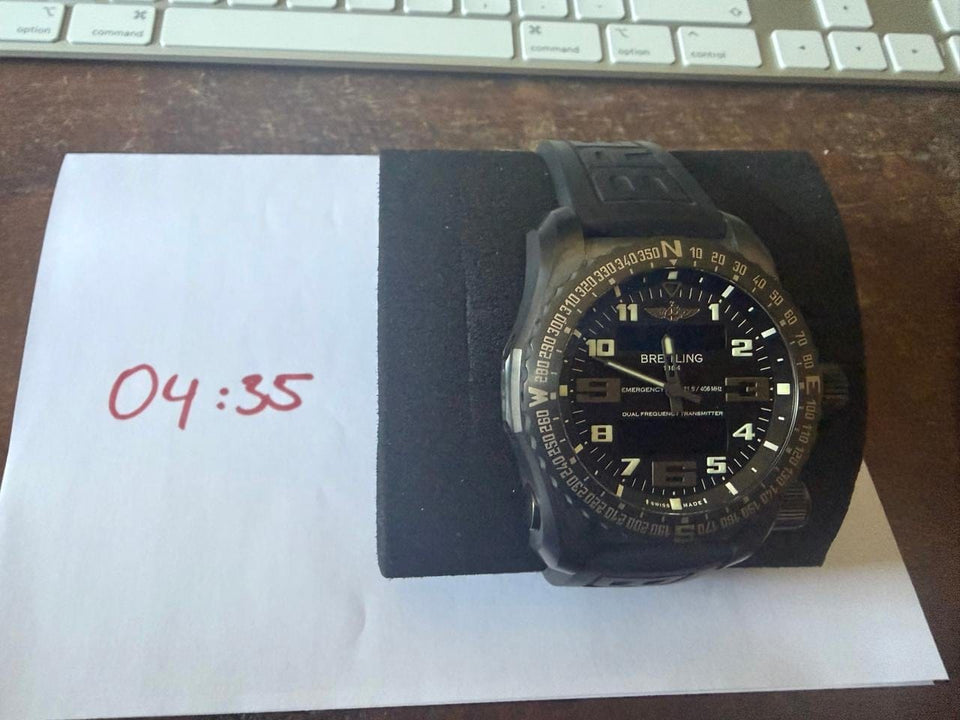 Breitling Emergency Black Full Set ungetragen Service neu Garantie
