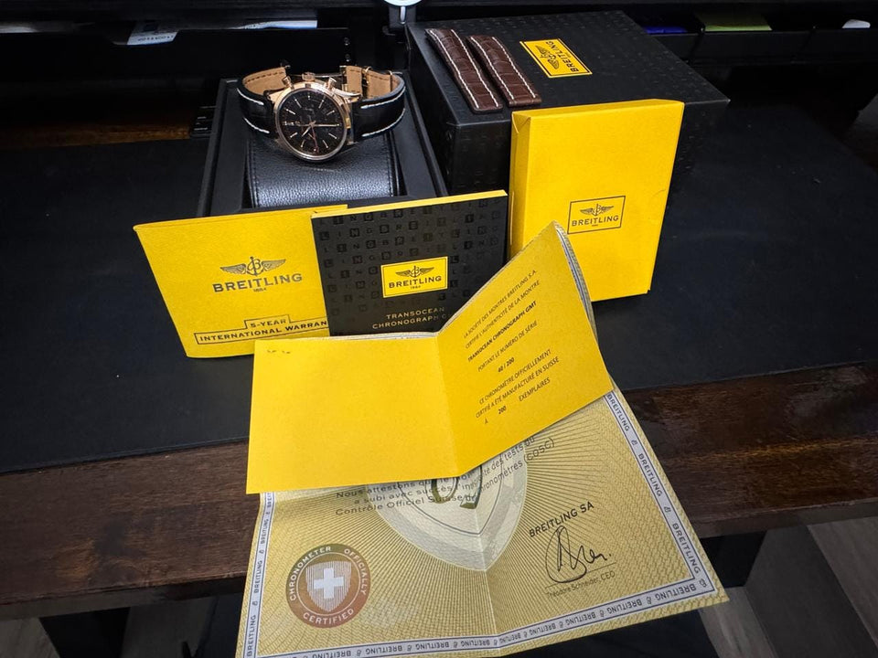 Breitling Transocean Chronograph GMTTransoceanic GMT (limited edition 40/200) Brand New-Never Worn-Box and Papers