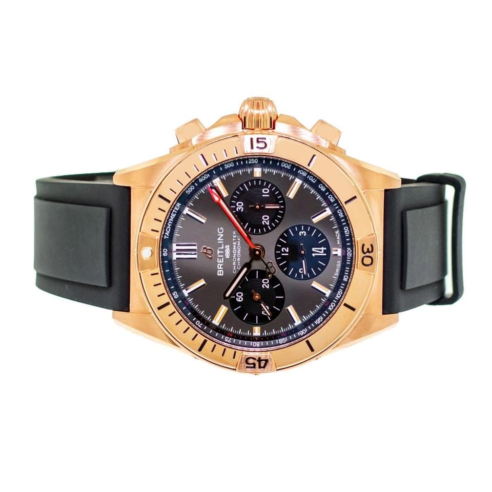 Breitling Chronomat 42 B01 Chronograph 42mm Rose Gold Anthracite Dial Black Rubber Strap