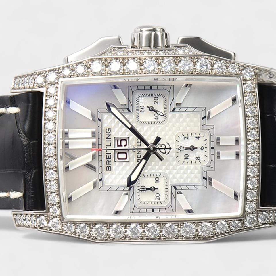 Breitling Bentley Flying BChronograph Limited 50 Diamond / White gold / 57.3x38.5 mm / Papers J4436563/A650