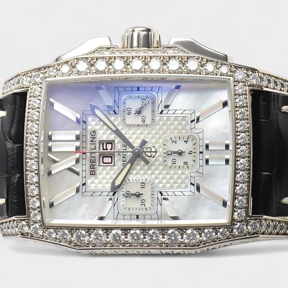 Breitling Bentley Flying BChronograph Limited 50 Diamond / White gold / 57.3x38.5 mm / Papers J4436563/A650