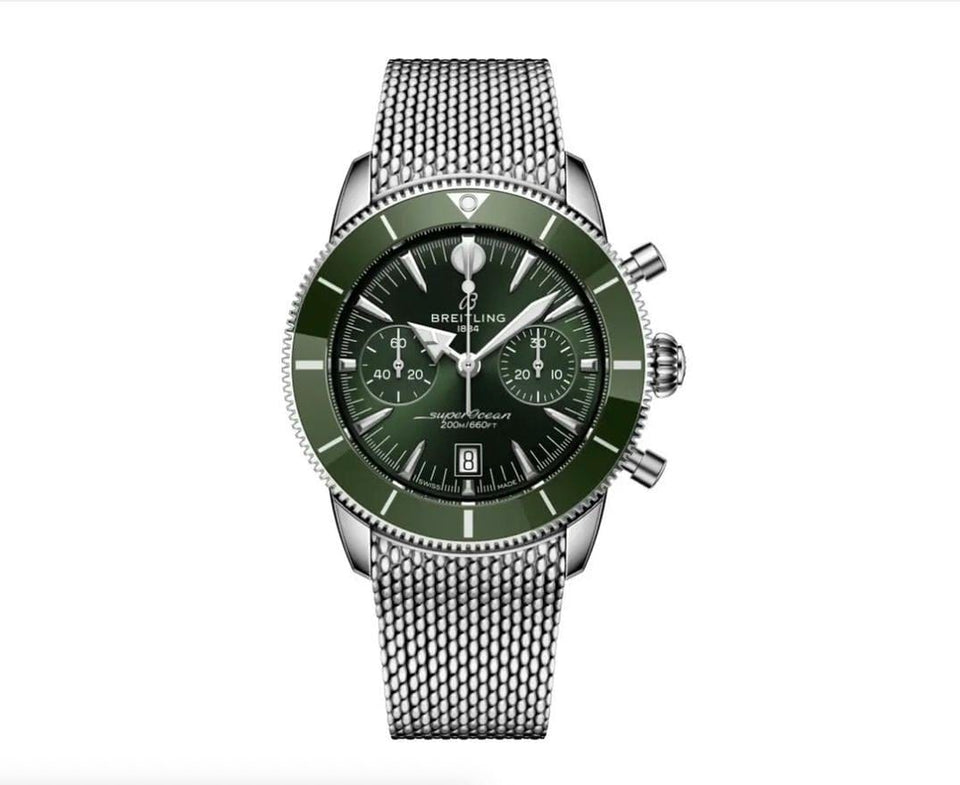 Breitling New 2025 - Superocean Heritage B01 Chronograph 42mm - Green Dial - Steel