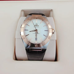 Omega Constellationautomatic 39mm metal Alligator leather watch 131.23.39.20.02.001 (H)