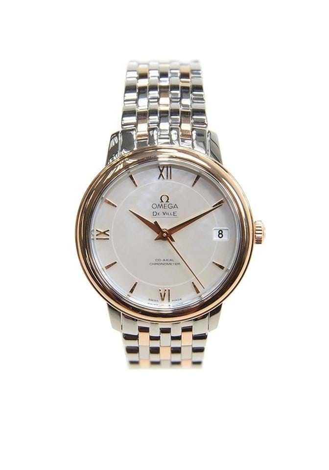 Omega De Ville Prestige33mm Red Gold & Steel Case White dial Red Gold & Steel Bracelet 424.20.33.20.05.002 NEW - Warranty start: 2023