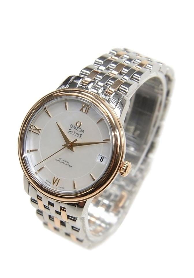 Omega De Ville Prestige33mm Red Gold & Steel Case White dial Red Gold & Steel Bracelet 424.20.33.20.05.002 NEW - Warranty start: 2023