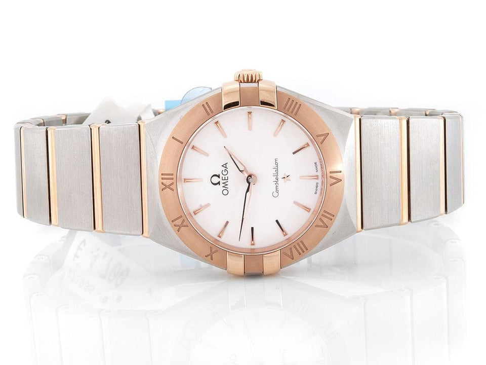 Omega Constellation Manhatten Co-Axial ø28mm Stahl - Roségold Silber Dial B+P Quarz