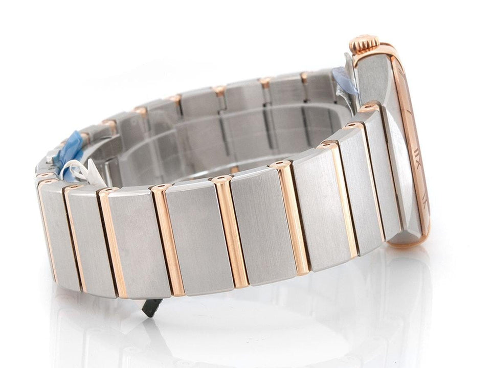 Omega Constellation Manhatten Co-Axial ø28mm Stahl - Roségold Silber Dial B+P Quarz