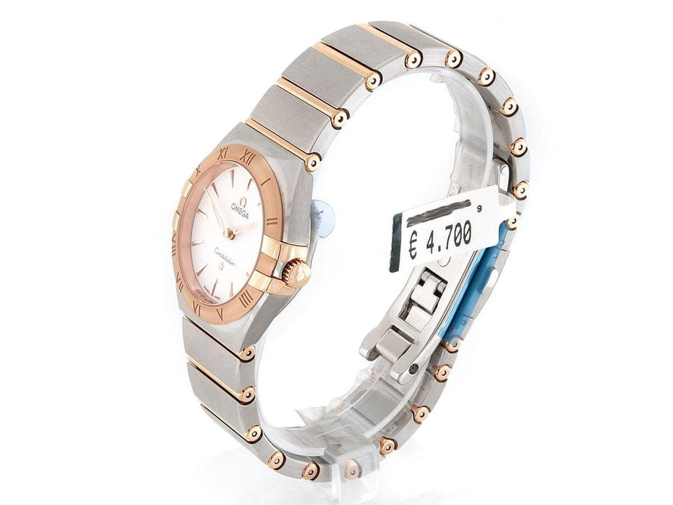 Omega Constellation Manhatten Co-Axial ø28mm Stahl - Roségold Silber Dial B+P Quarz