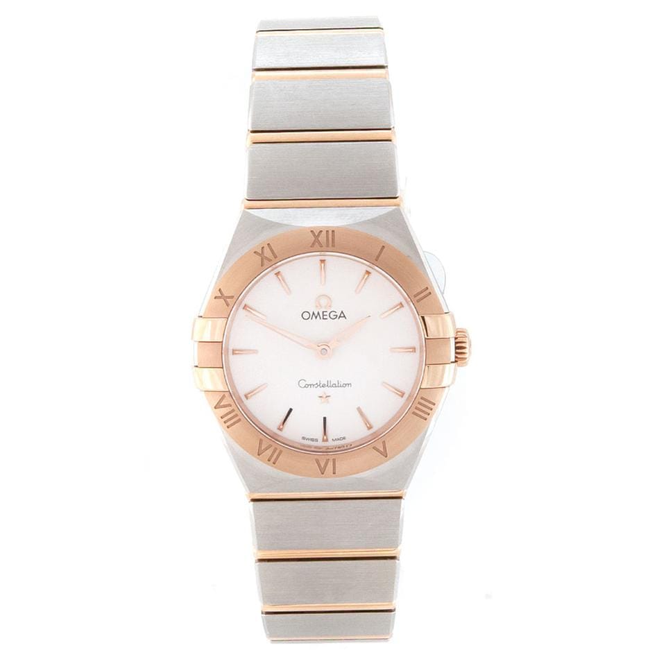 Omega Constellation Manhatten Co-Axial ø28mm Stahl - Roségold Silber Dial B+P Quarz