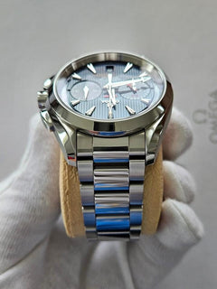 Omega Seamaster Aqua Terra Chronograph Gmt Full Set mit Holzbox und ausgefüllten Papieren