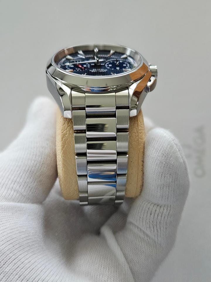Omega Seamaster Aqua Terra Chronograph Gmt Full Set mit Holzbox und ausgefüllten Papieren