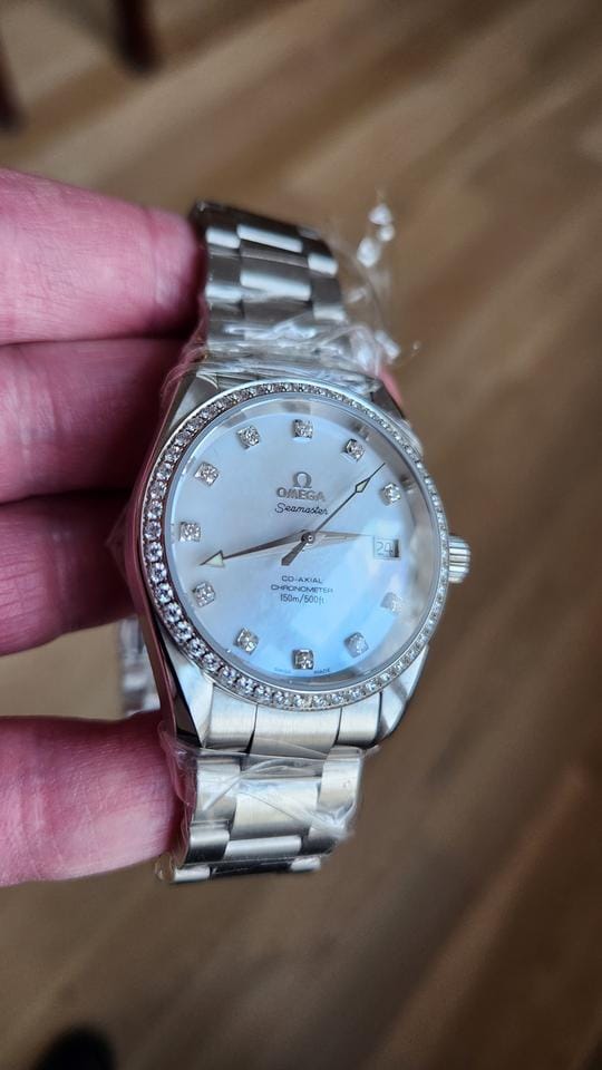 Omega Seamaster Aqua Terra Co-axial 36.2mm MOP Dial Diamonds Brand new (Discontinued model)