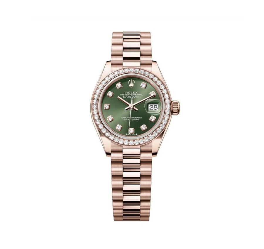 Rolex | Datejust | 279135RBR | Rose gold | 28 mm | Rose gold | Green | Automatic