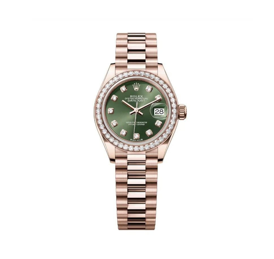 Rolex | Datejust | 279135RBR | Rose gold | 28 mm | Rose gold | Green | Automatic