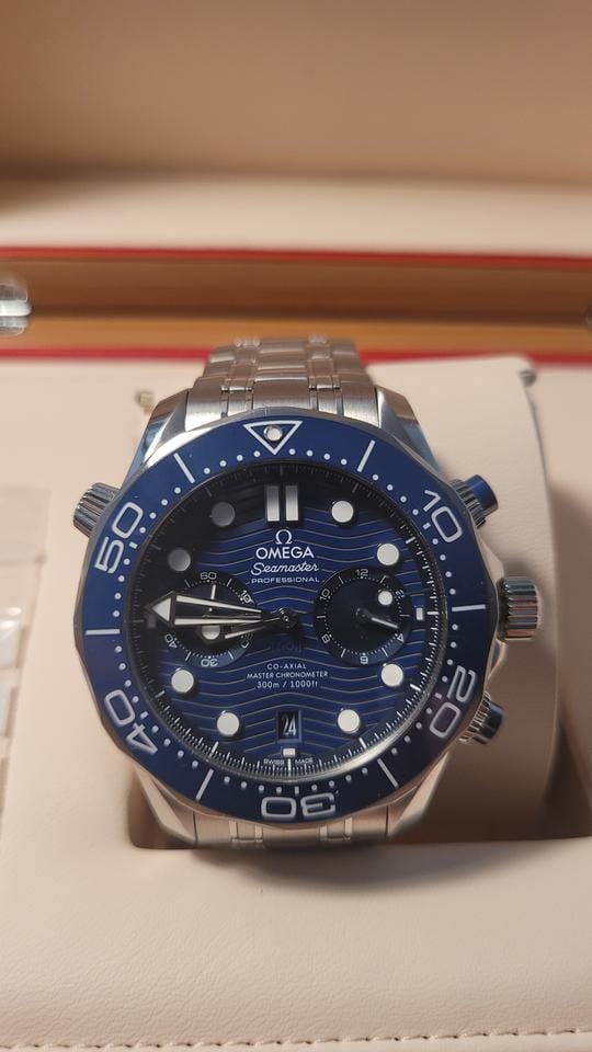 Omega Seamaster Diver 300 Mchronographe co axial master montre neuve set complet.