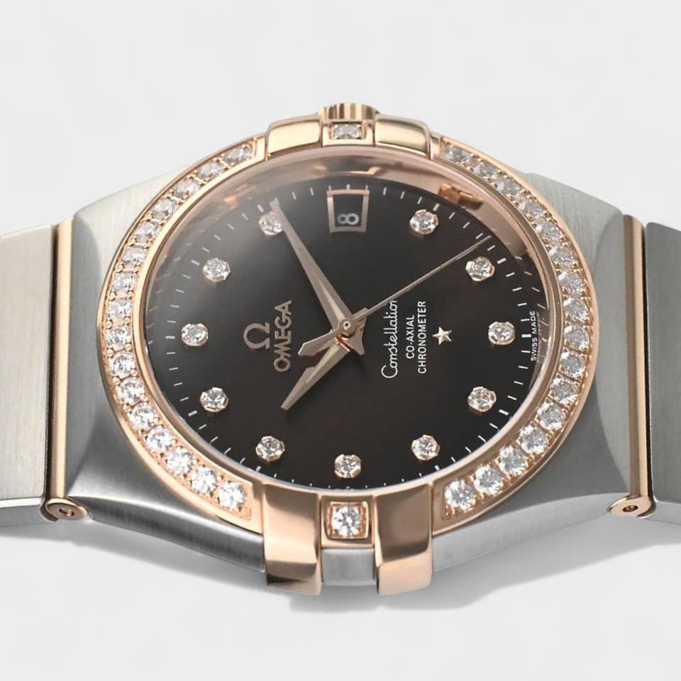 Omega Constellation Ladies Co-axial Chronometer / Diamonds / Steel&Red gold / 35 mm / 123.25.35.20.63.001
