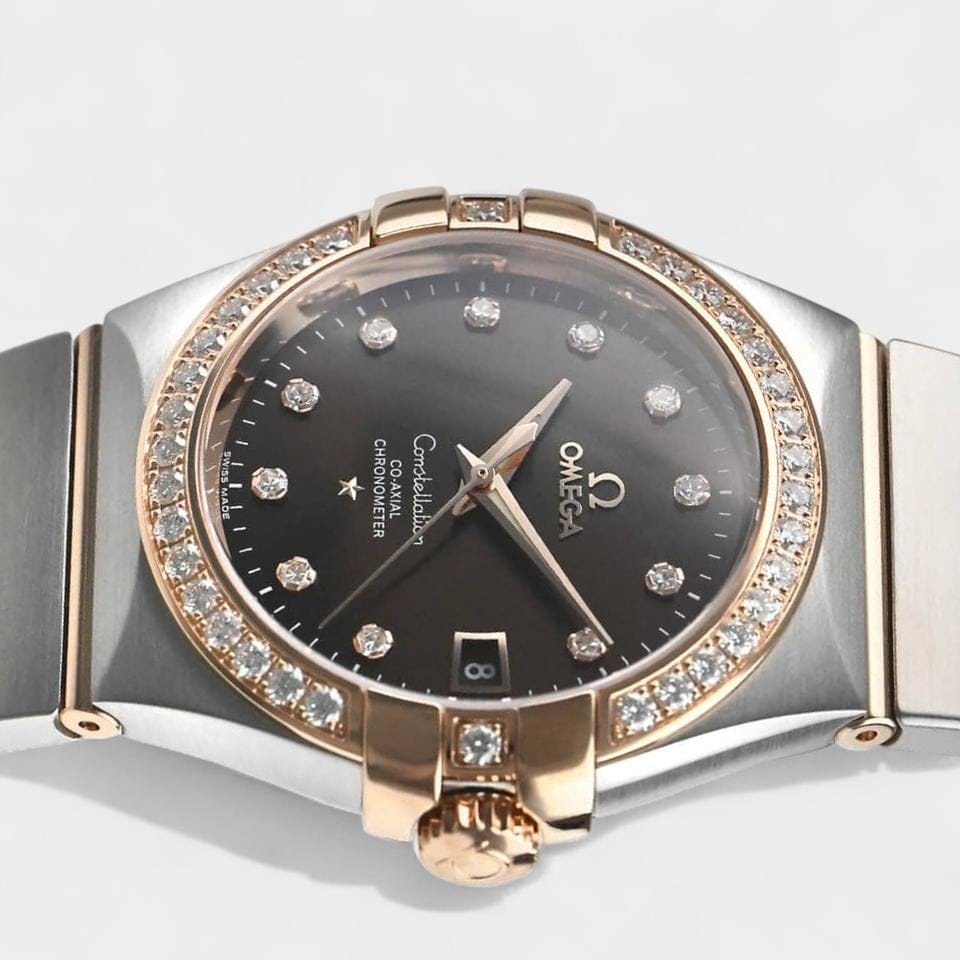 Omega Constellation Ladies Co-axial Chronometer / Diamonds / Steel&Red gold / 35 mm / 123.25.35.20.63.001