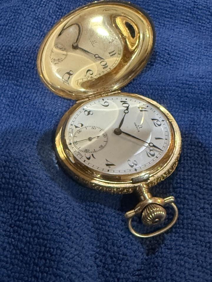 Omega Pocket Watch2137601 Stunning Mint Working 1902 Omega 14 K Solid Gold Pocket Watch