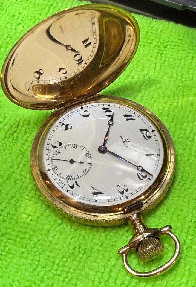 Omega Pocket Watch2137601 Stunning Mint Working 1902 Omega 14 K Solid Gold Pocket Watch