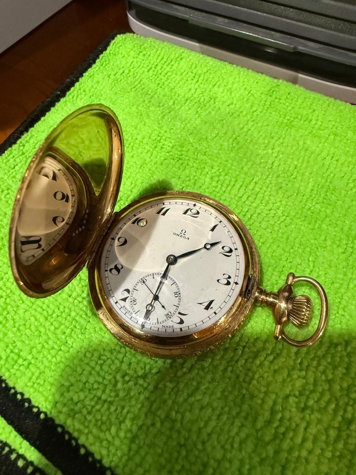 Omega Pocket Watch2137601 Stunning Mint Working 1902 Omega 14 K Solid Gold Pocket Watch