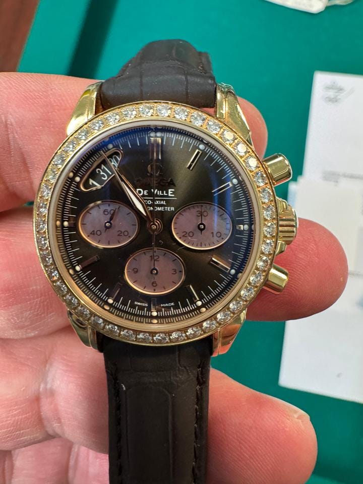 Omega De Ville Co-Axial Chronograph Uhr mit Box und Rechnung