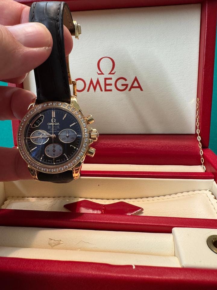 Omega De Ville Co-Axial Chronograph Uhr mit Box und Rechnung