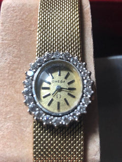 Omega De Ville18 k gold diamonds de ville Gold and diamonds. Full Set . Mint condition