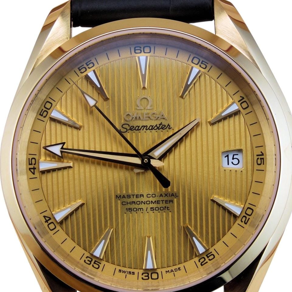 Omega Seamaster Aqua Terra Master Co-axial NOS Full GOLD 18 K + Buckle 18 K Full Set NOS
