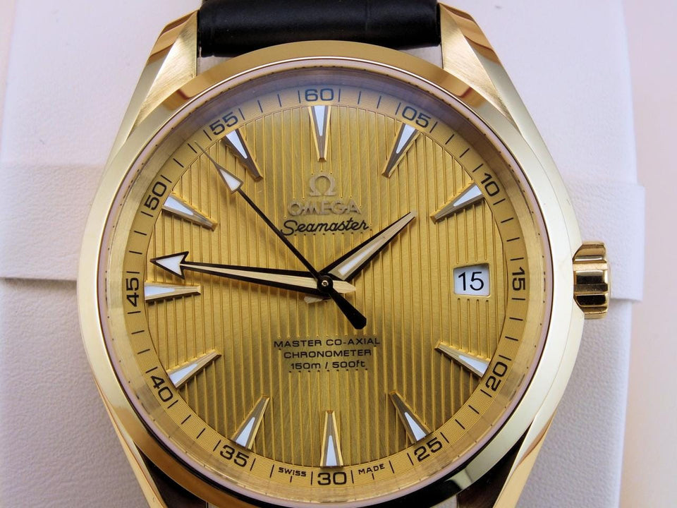 Omega Seamaster Aqua Terra Master Co-axial NOS Full GOLD 18 K + Buckle 18 K Full Set NOS
