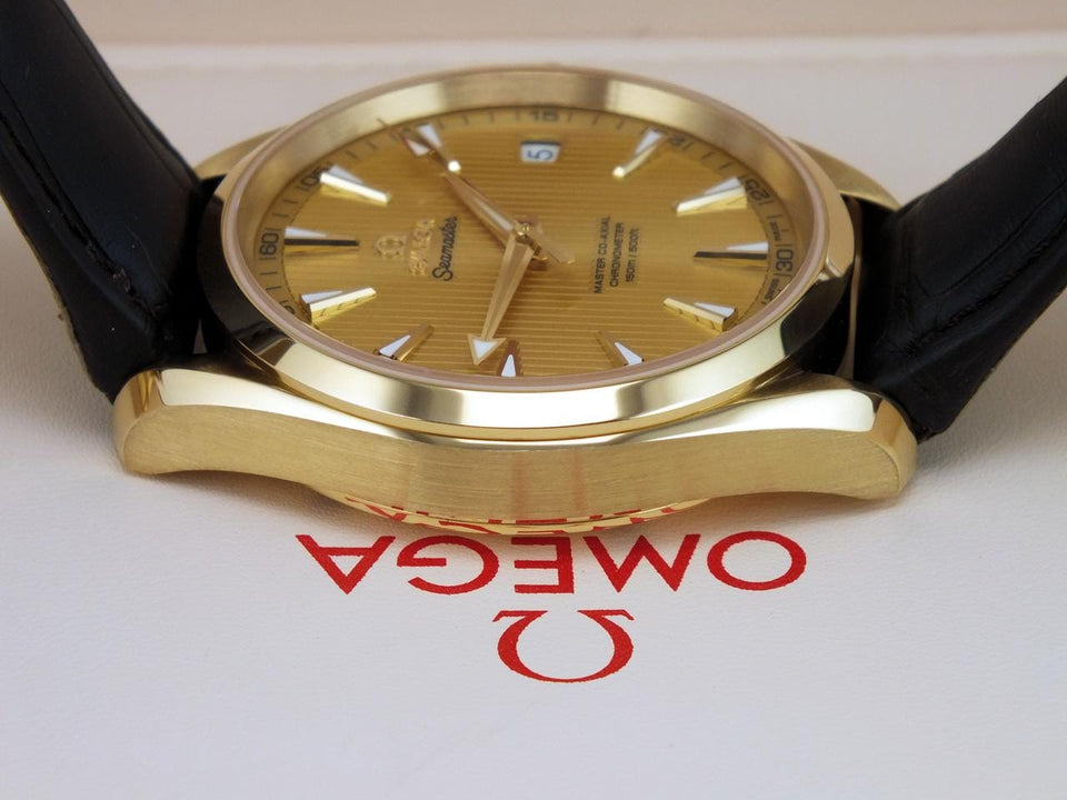 Omega Seamaster Aqua Terra Master Co-axial NOS Full GOLD 18 K + Buckle 18 K Full Set NOS