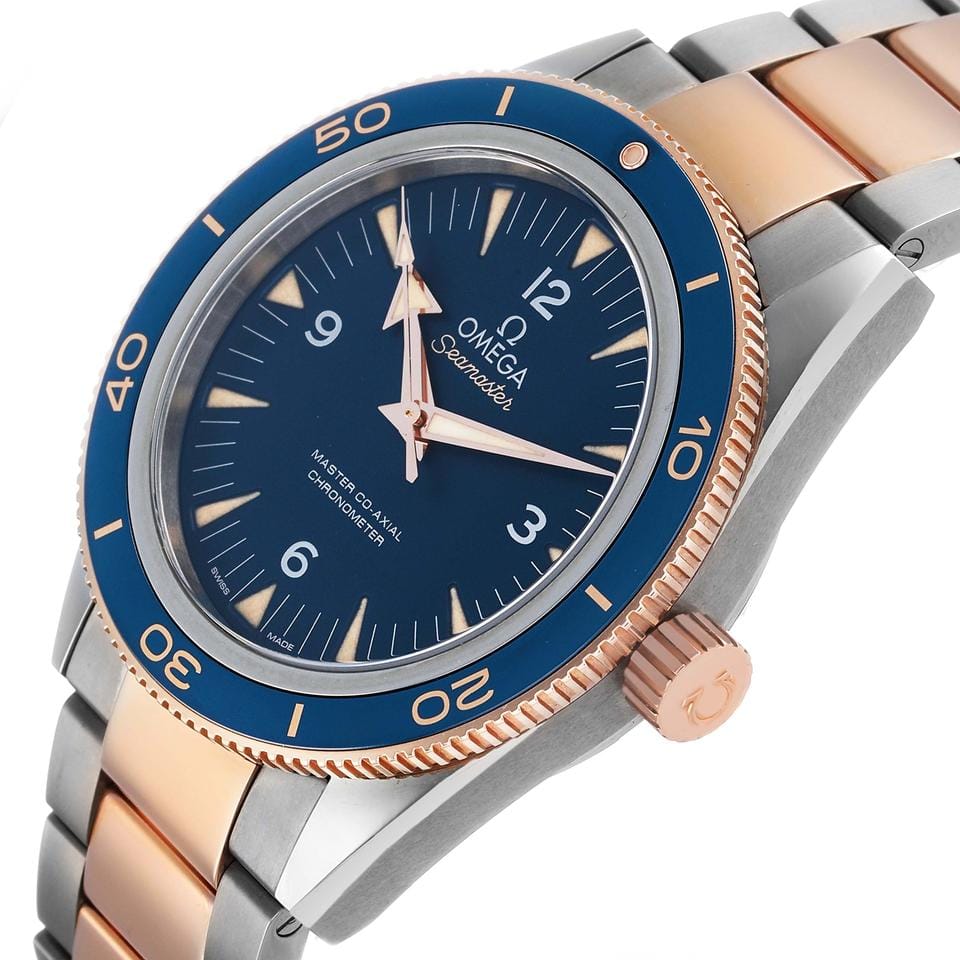 Omega Seamaster 300 Titanium Rose Gold Mens Watch 233.60.41.21.03.001 Unworn
