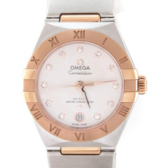 Omega Constellation Manhatten Co-Axial ø 29mm Stahl Roségold Silber Diamond B+P