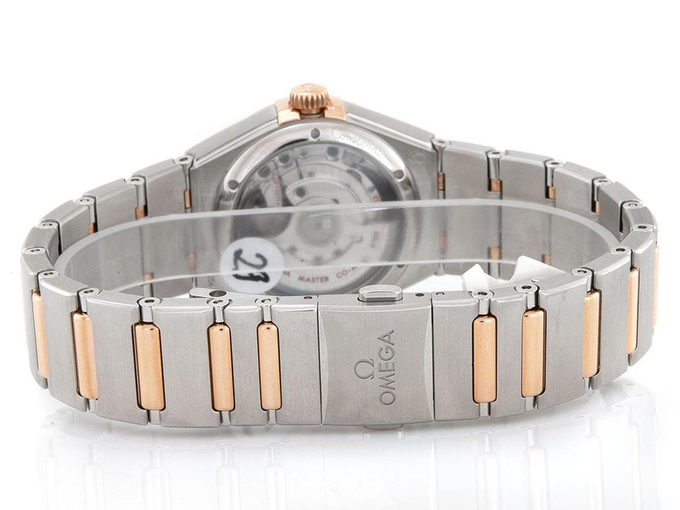 Omega Constellation Manhatten Co-Axial ø 29mm Stahl Roségold Silber Diamond B+P