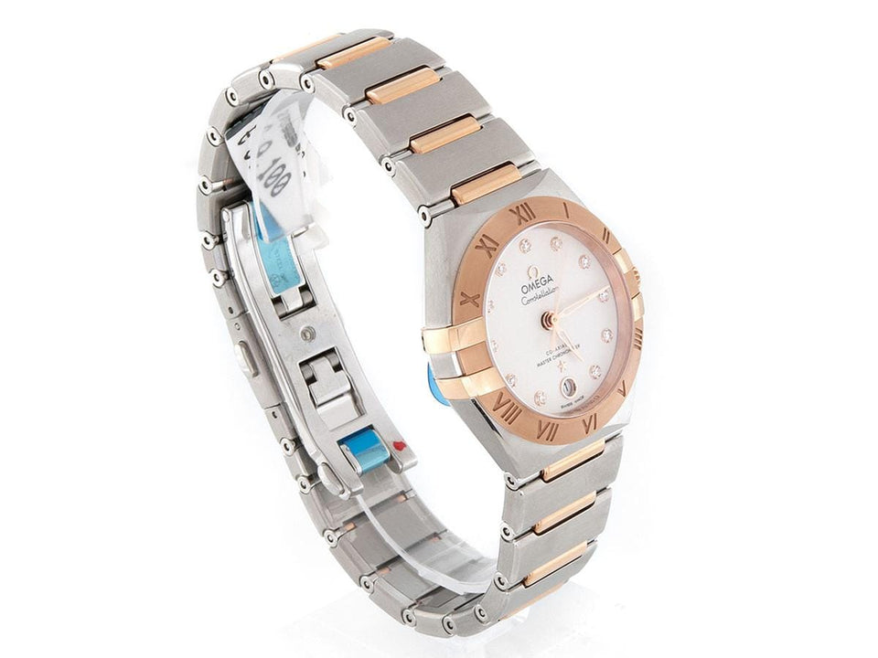 Omega Constellation Manhatten Co-Axial ø 29mm Stahl Roségold Silber Diamond B+P