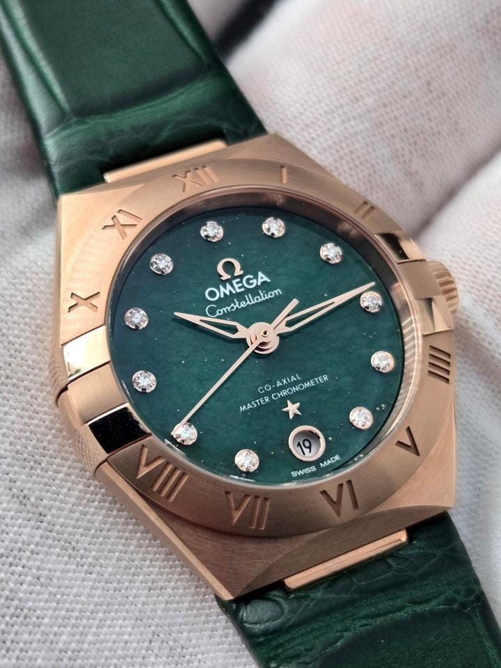 Omega Constellation Chronometer Green Aventurine Dial Factory Diamond Markers