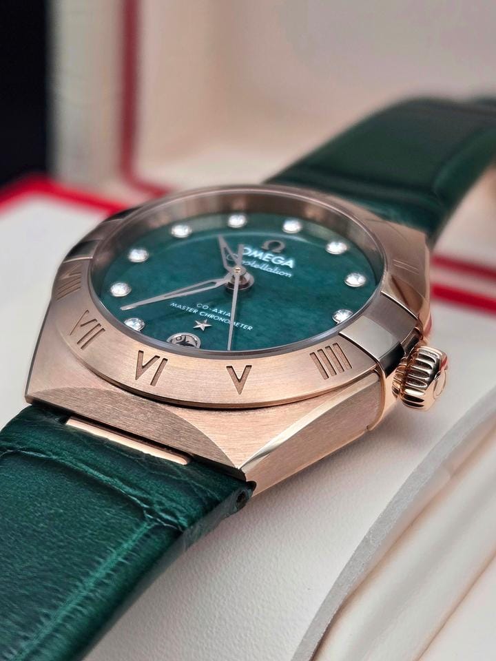 Omega Constellation Chronometer Green Aventurine Dial Factory Diamond Markers