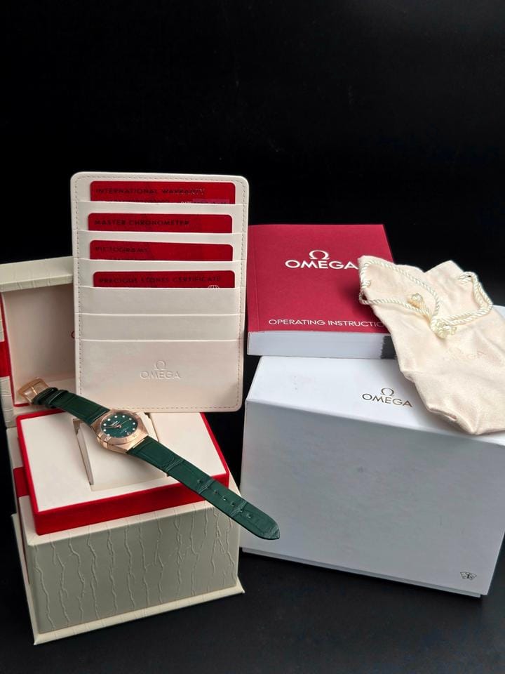 Omega Constellation Chronometer Green Aventurine Dial Factory Diamond Markers