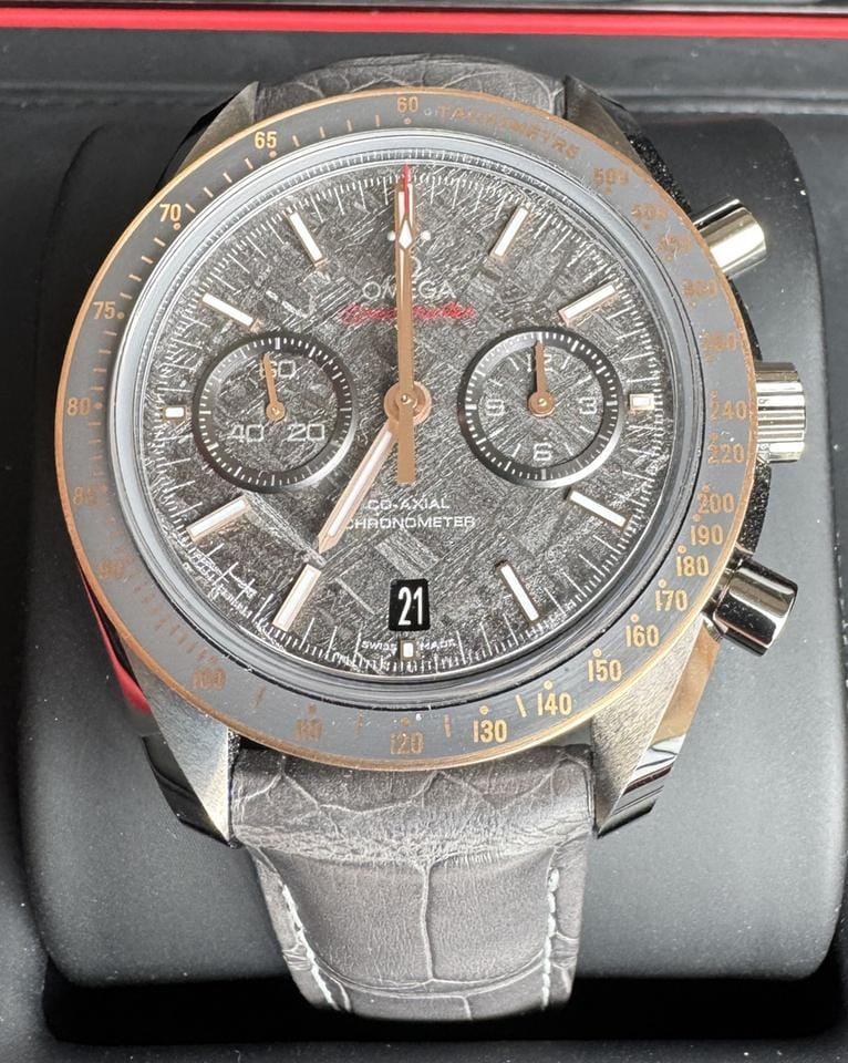Omega Speedmaster Moonwatch Meteorite Omega Speedmaster Grey Side Of The Moon with Meteorite face